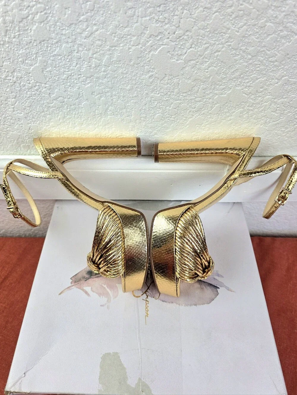 Jessica Simpson Immie Knotted Platform Sandals Gold
